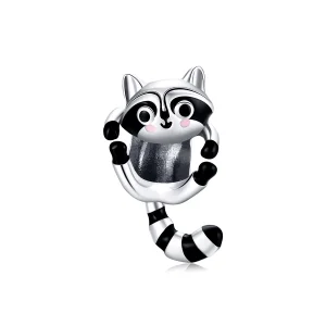 (Bild für) Silberner kleiner Waschbär-Charm im Pandora-Stil - BSC403
