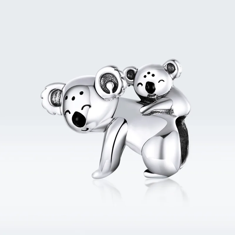 (Bild für) Silberner Koala mit Kinder-Charm im Pandora-Stil - BSC260 - Ansicht 5