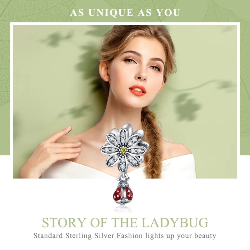 (Bild für) Silberner „Ladybird's Story“-Charm im Pandora-Stil - SCC727 - Ansicht 6
