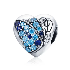 (Bild für) Silberner Liebes-Schmetterlings-Charm im Pandora-Stil - SCC653