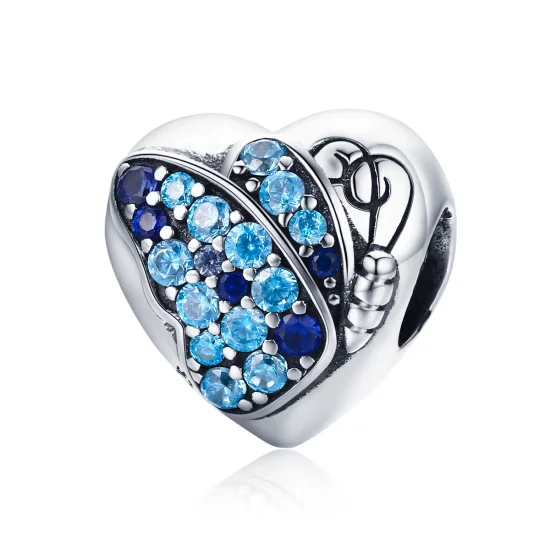 (Bild für) Silberner Liebes-Schmetterlings-Charm im Pandora-Stil - SCC653