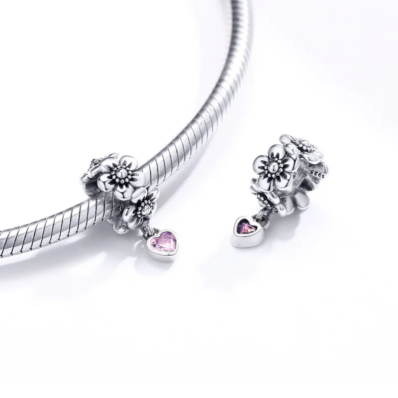 (Bild für) Silberner Liebesblumen-Charm im Pandora-Stil - SCC1485 - Ansicht 4
