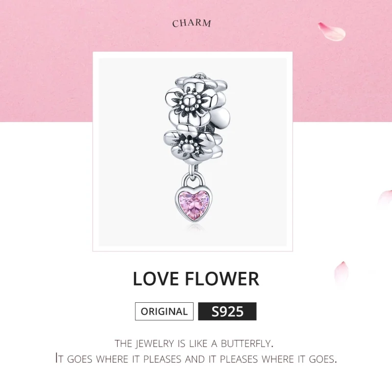 (Bild für) Silberner Liebesblumen-Charm im Pandora-Stil - SCC1485 - Ansicht 5