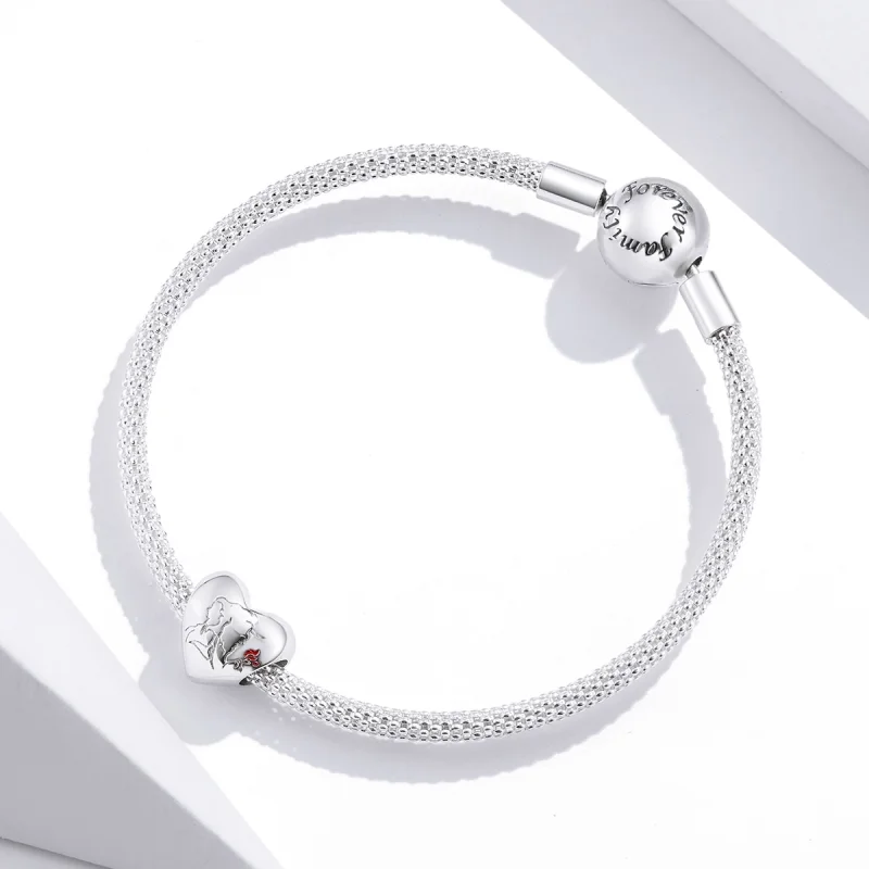 (Bild für) Silberner Liebesskizzen-Charm im Pandora-Stil - BSC321 - Ansicht 3