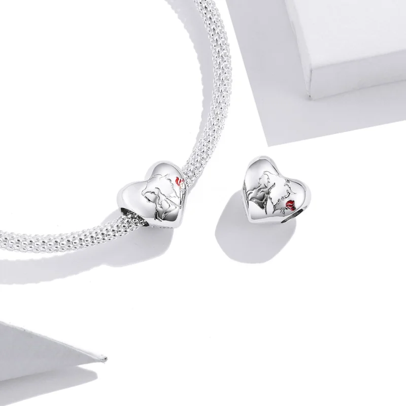 (Bild für) Silberner Liebesskizzen-Charm im Pandora-Stil - BSC321 - Ansicht 4