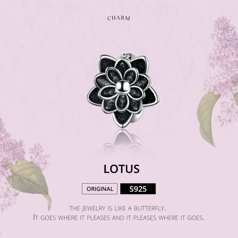 (Bild für) Silberner Lotus-Charm im Pandora-Stil - SCC1196 - Ansicht 2