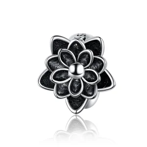 (Bild für) Silberner Lotus-Charm im Pandora-Stil - SCC1196