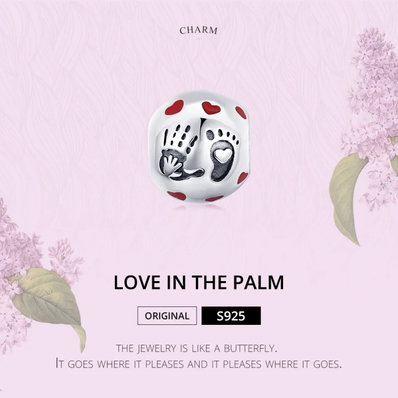 (Bild für) Silberner Love In The Palm-Charm im Pandora-Stil - SCC1827 - Ansicht 6