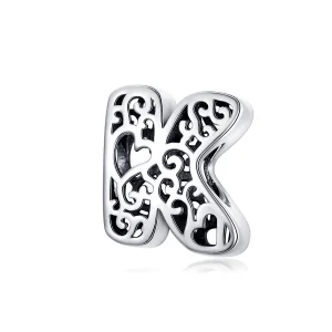 (Bild für) Silberner magischer Buchstabe-K-Charm im Pandora-Stil - SCC1229-K