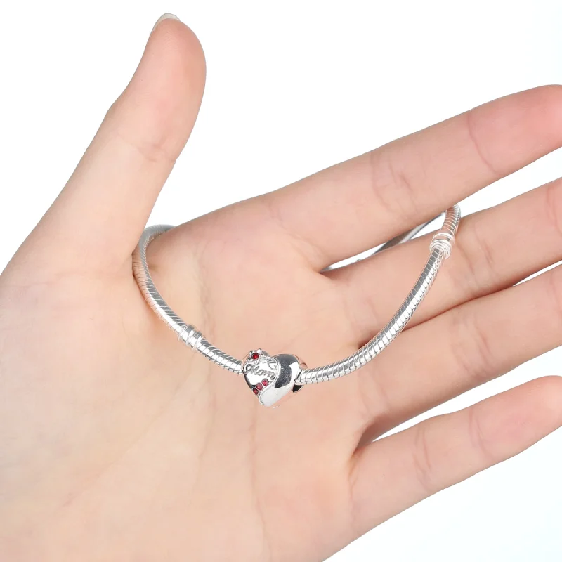 (Bild für) Silberner Mama-Herz-Charm im Pandora-Stil - SCC004 - Ansicht 2