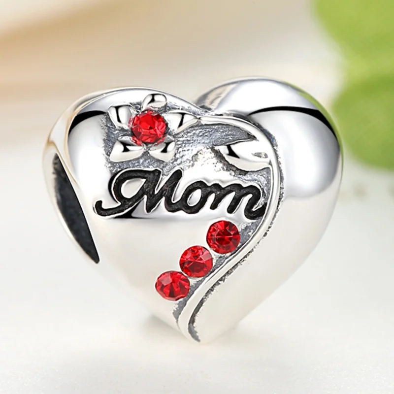 (Bild für) Silberner Mama-Herz-Charm im Pandora-Stil - SCC004 - Ansicht 3