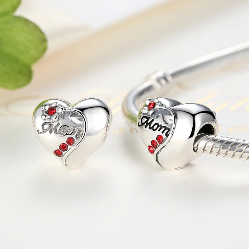 (Bild für) Silberner Mama-Herz-Charm im Pandora-Stil - SCC004 - Ansicht 4