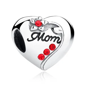 (Bild für) Silberner Mama-Herz-Charm im Pandora-Stil - SCC004