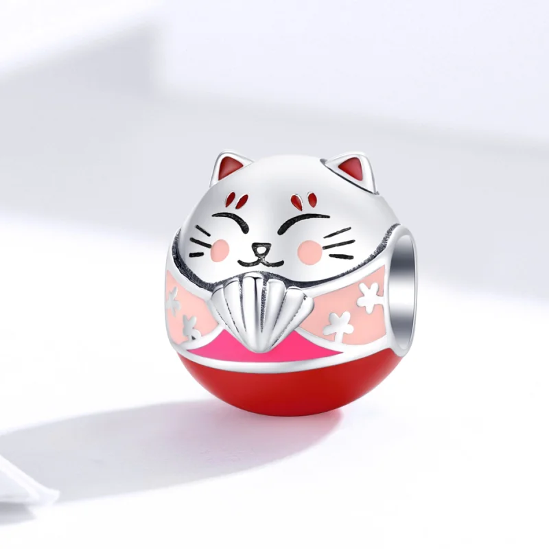 (Bild für) Silberner Maneki-Neko-Charm im Pandora-Stil - SCC1341 - Ansicht 2