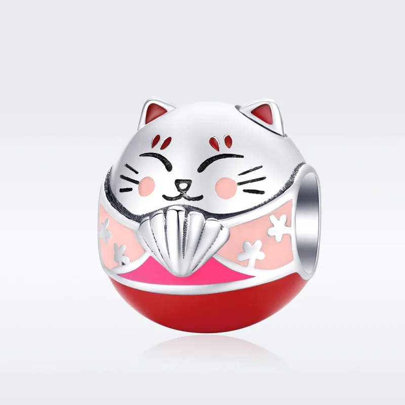(Bild für) Silberner Maneki-Neko-Charm im Pandora-Stil - SCC1341 - Ansicht 5