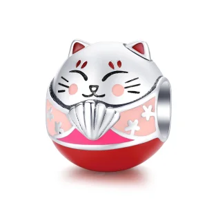 (Bild für) Silberner Maneki-Neko-Charm im Pandora-Stil - SCC1341