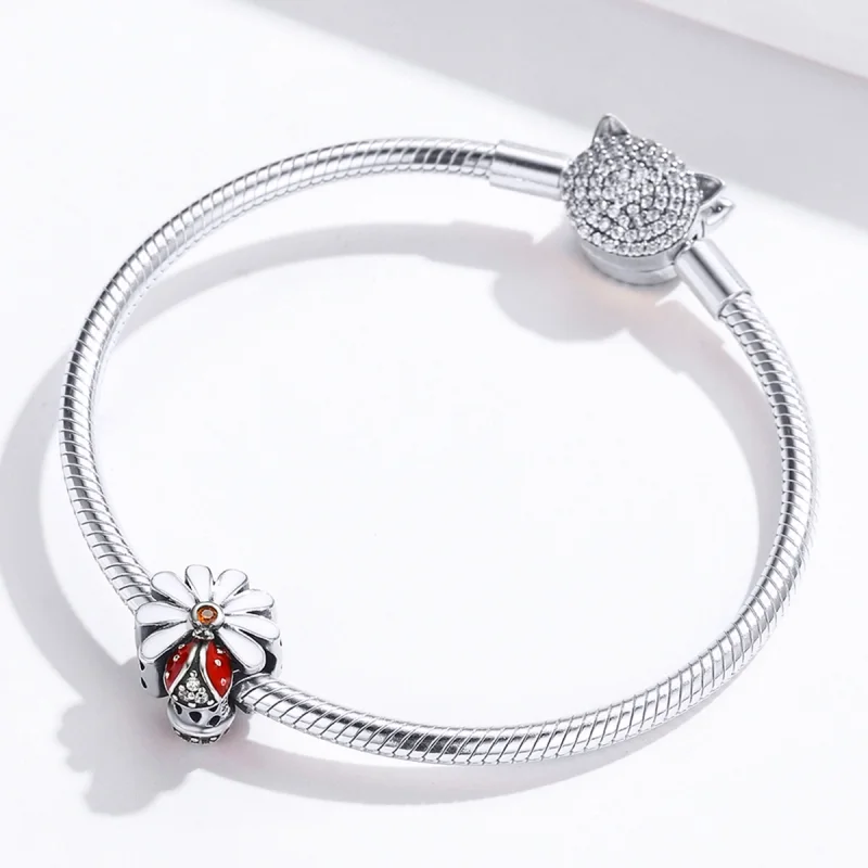 (Bild für) Silberner Marienkäfer-Charm im Pandora-Stil - SCC1276 - Ansicht 5