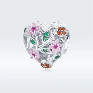 (Bild für) Silberner Marienkäfer- und Blumen-Charm im Pandora-Stil - BSC117