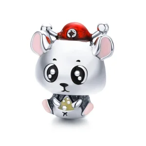 (Bild für) Silberner Maus-Baby-Charm im Pandora-Stil - BSC113