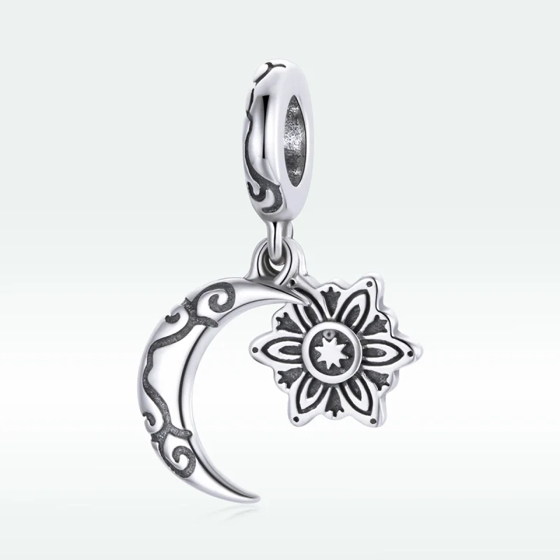 (Bild für) Silberner Mond-Lotus-Charm im Pandora-Stil - SCC1826 - Ansicht 5