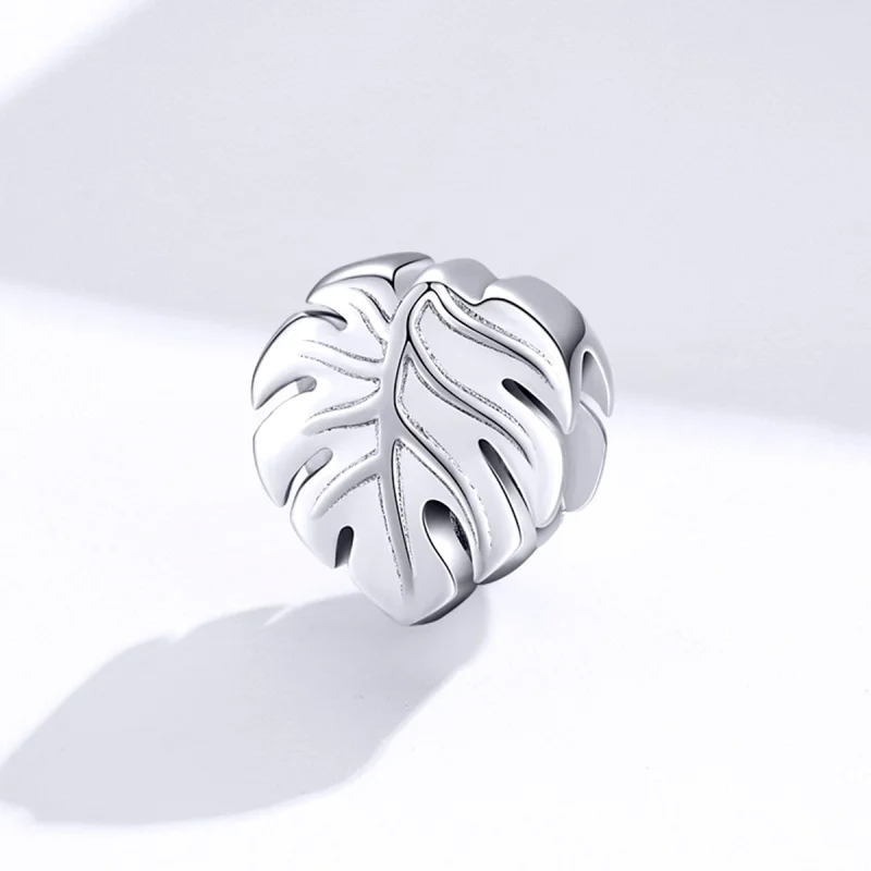 (Bild für) Silberner Monstera-Charm im Pandora-Stil - BSC141 - Ansicht 2