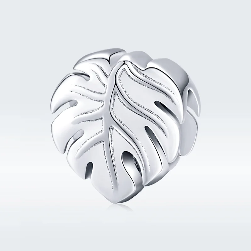 (Bild für) Silberner Monstera-Charm im Pandora-Stil - BSC141 - Ansicht 5