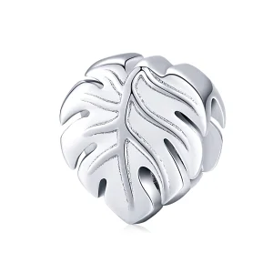 (Bild für) Silberner Monstera-Charm im Pandora-Stil - BSC141