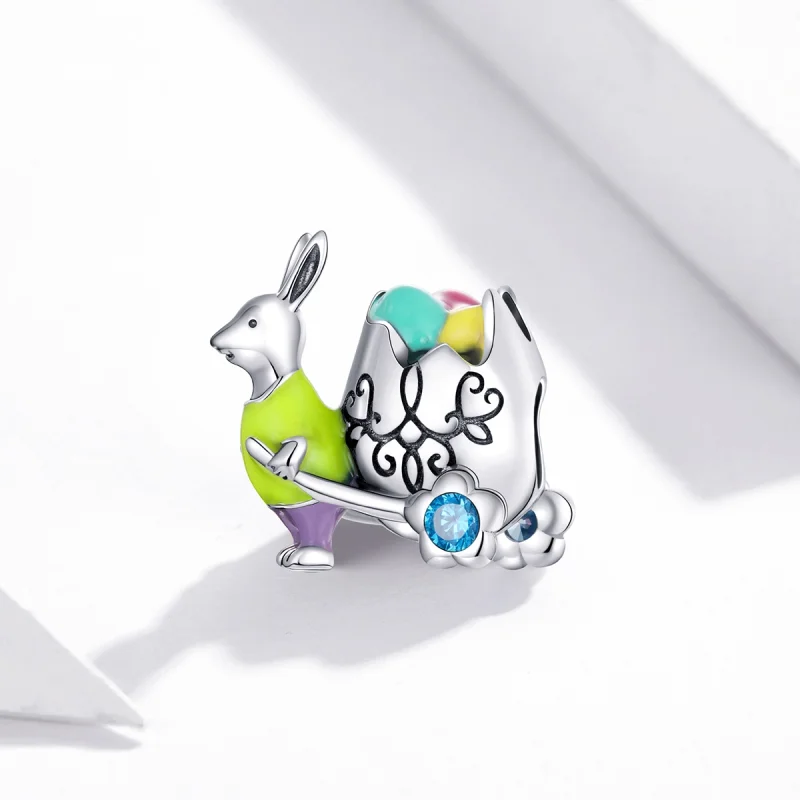 (Bild für) Silberner Mr. Rabbit-Charm im Pandora-Stil - SCC1755 - Ansicht 2