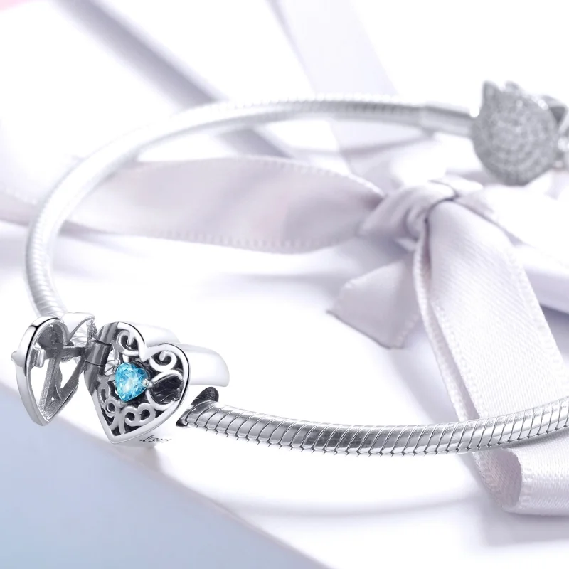 (Bild für) Silberner mystischer Stein-Charm im Pandora-Stil - SCC1053 - Ansicht 3