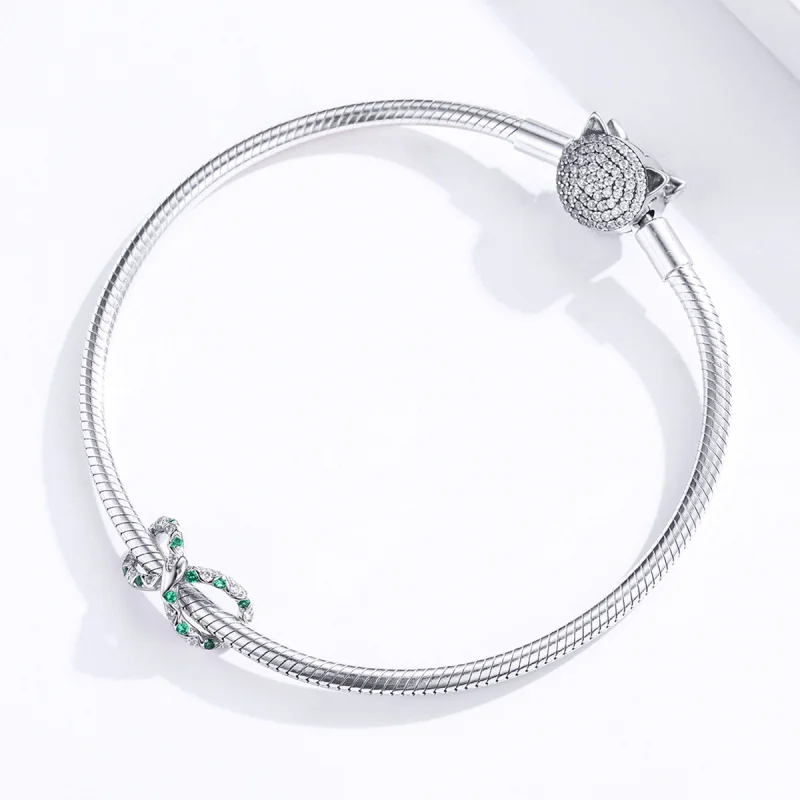 (Bild für) Silberner Ouroboros-Charm im Pandora-Stil - BSC186 - Ansicht 3
