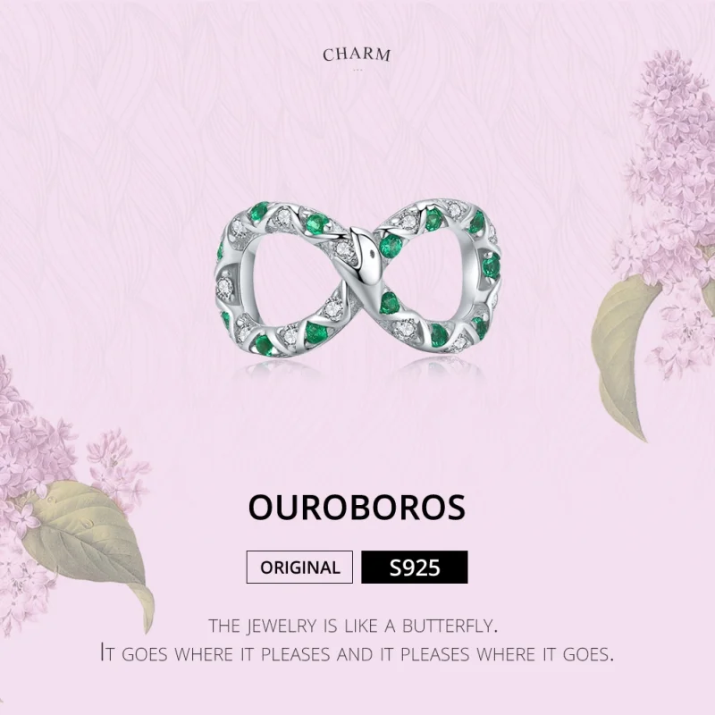 (Bild für) Silberner Ouroboros-Charm im Pandora-Stil - BSC186 - Ansicht 6
