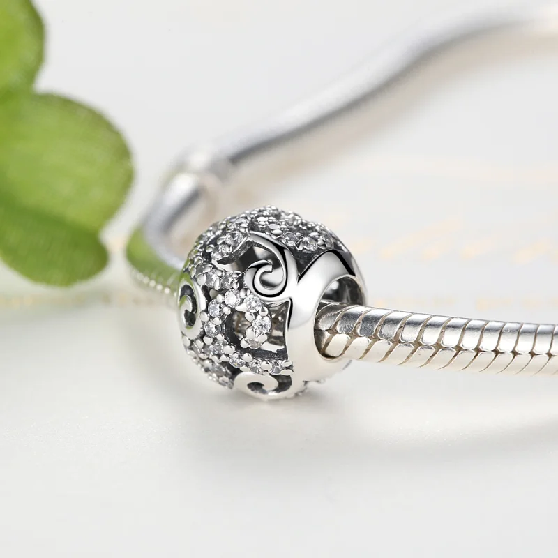 (Bild für) Silberner Pavé-Charm im Pandora-Stil - SCC021 - Ansicht 4