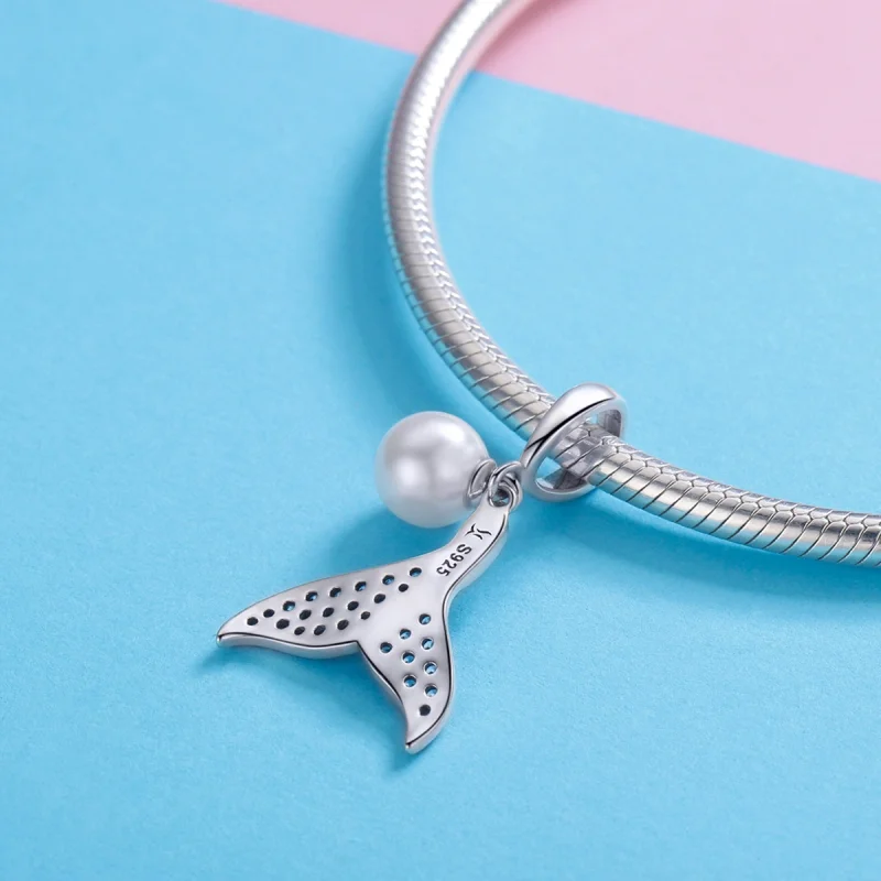 (Bild für) Silberner Perlen-Meerjungfrauenschwanz-Charm im Pandora-Stil - SCC877 - Ansicht 4