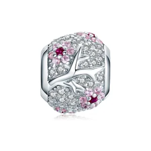 (Bild für) Silberner Pflaumenblüten-Charm im Pandora-Stil - BSC153