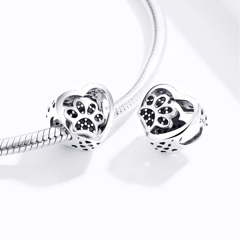 (Bild für) Silberner Pfotenabdruck-Charm im Pandora-Stil - SCC1191-BK - Ansicht 5