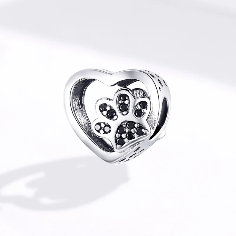 (Bild für) Silberner Pfotenabdruck-Charm im Pandora-Stil - SCC1191-BK - Ansicht 6