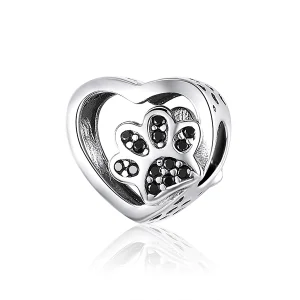 (Bild für) Silberner Pfotenabdruck-Charm im Pandora-Stil - SCC1191-BK