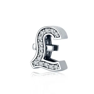 (Bild für) Silberner Pfund-Zeichen-Charm im Pandora-Stil - SCC1269