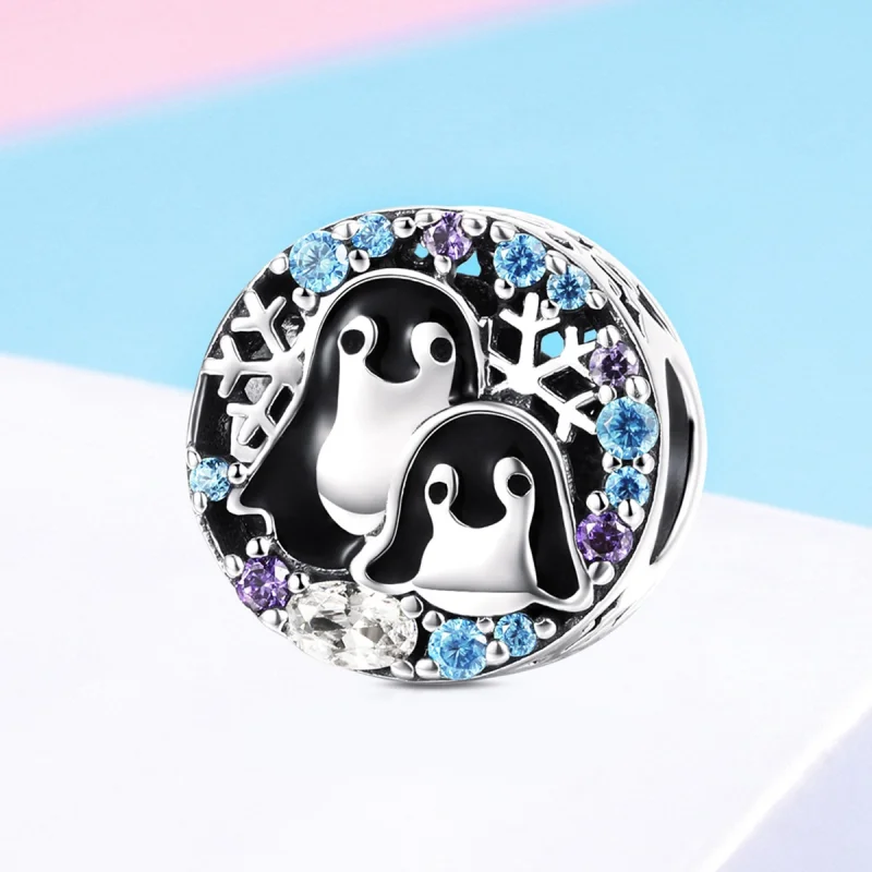 (Bild für) Silberner Pinguin-Haus-Charm im Pandora-Stil - SCC992 - Ansicht 2