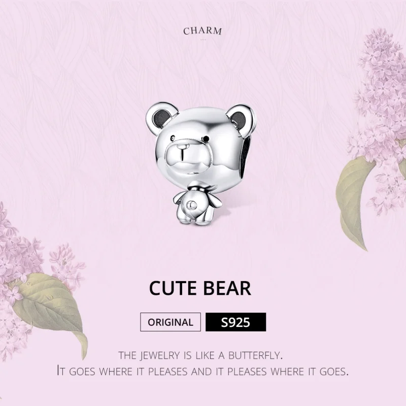 (Bild für) Silberner Pooh-Charm im Pandora-Stil - SCC1502 - Ansicht 6
