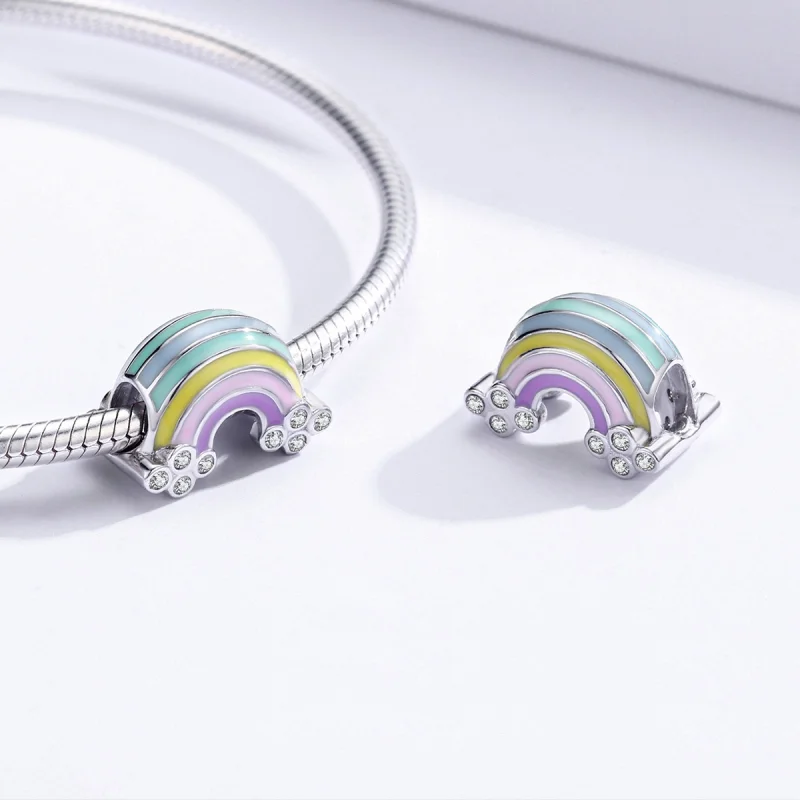 (Bild für) Silberner Regenbogen-Charm im Pandora-Stil - SCC1425 - Ansicht 4