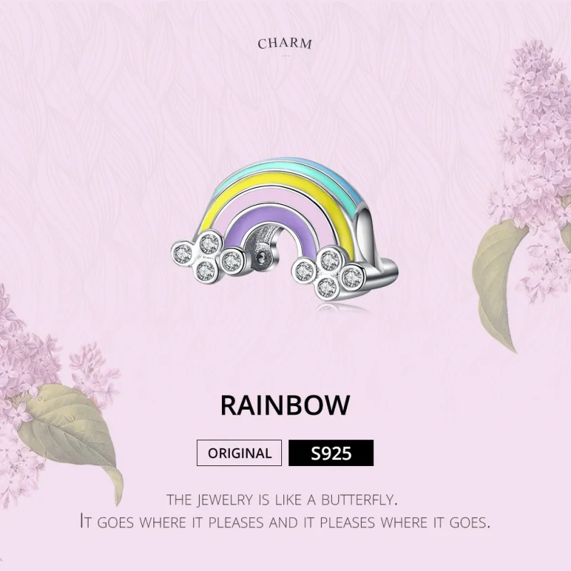 (Bild für) Silberner Regenbogen-Charm im Pandora-Stil - SCC1425 - Ansicht 6