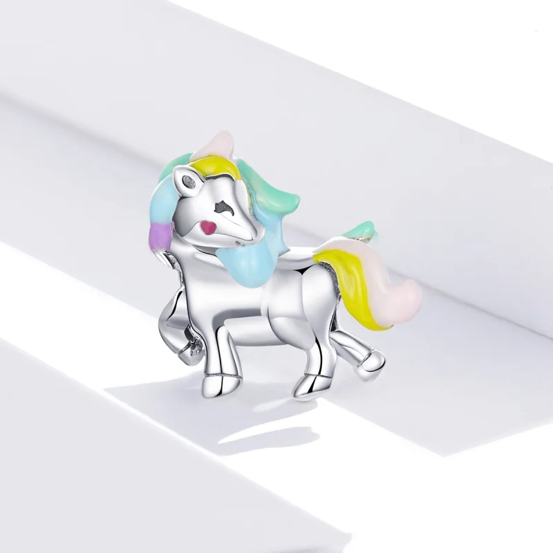 (Bild für) Silberner Regenbogen-Einhorn-Charm im Pandora-Stil - SCC1500 - Ansicht 3