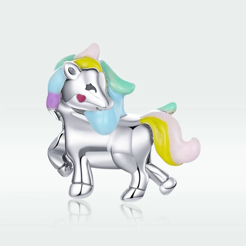 (Bild für) Silberner Regenbogen-Einhorn-Charm im Pandora-Stil - SCC1500 - Ansicht 5