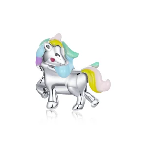 (Bild für) Silberner Regenbogen-Einhorn-Charm im Pandora-Stil - SCC1500
