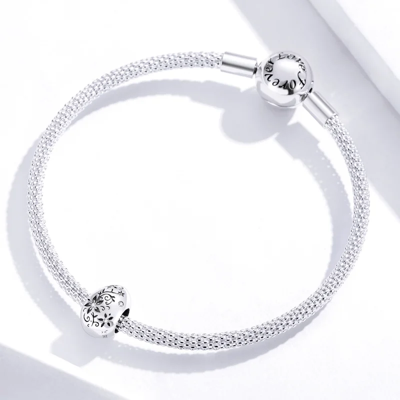 (Bild für) Silberner Retro-Osterei-Charm im Pandora-Stil - SCC1466 - Ansicht 4