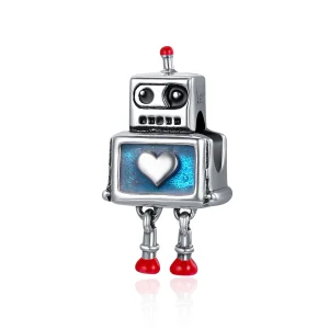 (Bild für) Silberner Roboter-Charm im Pandora-Stil - SCC346