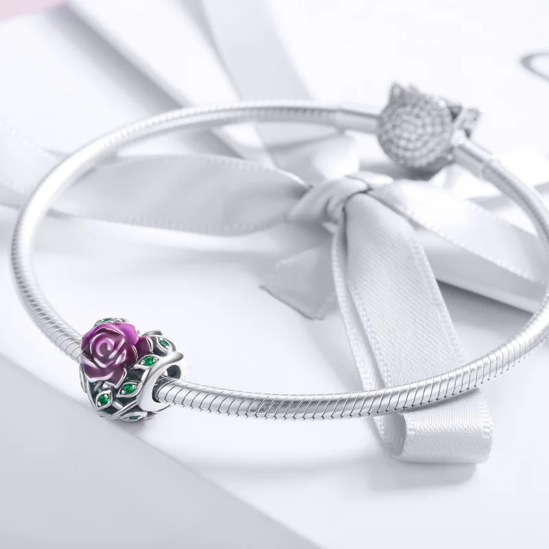 (Bild für) Silberner Rosen-Herz-Charm im Pandora-Stil - SCC927 - Ansicht 3