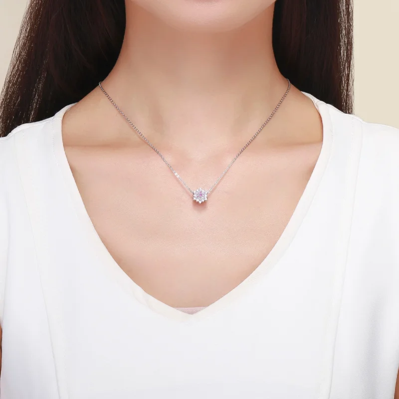 (Bild für) Silberner roter Lotus-Charm im Pandora-Stil - BSC038 - Ansicht 5