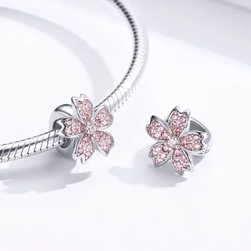 (Bild für) Silberner Sakura-Charm im Pandora-Stil - SCC1291 - Ansicht 5